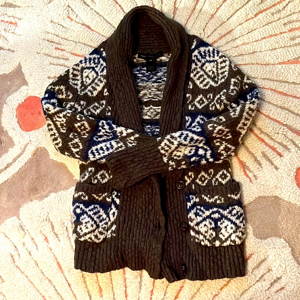 Retro chunky sweater jacket